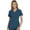Caribbean Blue, variant on iFlex Women Scrubs Top V-Neck Knit Panel CK605