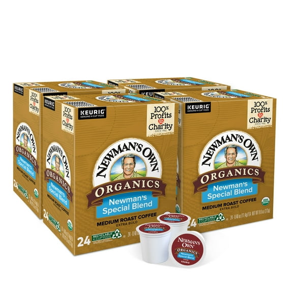 Newman's Own Organics Special Blend Coffee, Single Serve Keurig K-Cup Pods, Medium Roast, 96 Count