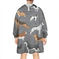 thumbnail image 2 of Dalmatian Corgi Bulldog Wearable Oversized Blanket,Wearable Blanket Hoodie for Adults,Cozy Hooded Blankets with Super Pockets,Super Warm Fuzzy Pullover for Women & Men, 2 of 6