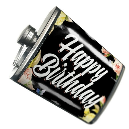 

NEONBLOND Flask Floral Border Happy Birthday