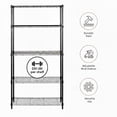 thumbnail image 2 of 5-Tier Wire Shelving Unit (1250 lbs Capacity), Heavy Duty Metal Storage Rack with Adjustable Leveling Feet, Rust-Resistant Powder Coated Organizer for Garage, Kitchen, Pantry, Black, 2 of 8