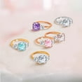 thumbnail image 5 of Samie Collection Meghan Markle Engagement Rings Inspired by Royal Wedding: 3.67ctw 3 Stone Cubic Zirconia & Simulated Gemstone Promise Ring: 18K Yellow Gold, 18K Rose Gold & Rhodium Plating, Size 5-10, 5 of 7