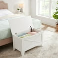 thumbnail image 2 of VECELO 30" Set of 2 Storage Bench with U-Shaped Cut-Out Pull, Wooden Toy Box Storage Chest with Safety Hinge, Shoe Bench, for Entryway, Living Room, Bedroom, White, 2 of 8