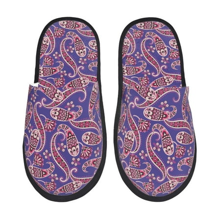 

Slippers for Women Paisley Pattern No.90121 Womens Slippers Fuzzy Winter House Shoes Soft Anti-Skid Slippers Indoor and Outdoor