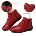 thumbnail image 4 of Womens Ankle Boots Side Zipper Leather Ankle Booties Comfortable Outdoor Anti-Slip Waterproof Shoes, 4 of 7