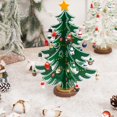 thumbnail image 5 of Mini Tabletop Christmas Tree Wooden 12In Christmas Tree Desktop Decoration Xmas Tree with 30 Ornaments Holiday Party Christmas Decoration Set(RL), 5 of 5