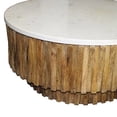 thumbnail image 3 of Round Marble Top and Wooden Strips Coffee Table, 3 of 5
