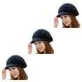 thumbnail image 1 of Gorro de punto con visera Jumpingount para niñas y mujeres color sólido, 1 of 6