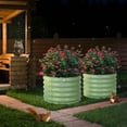 thumbnail image 6 of Aoodor 16.7" Tall 24" Metal Raised Garden Bed Kit, 2 Pack Outdoor Round Planter Box for Vegetables, Flowers, Herbs, Green, 6 of 9