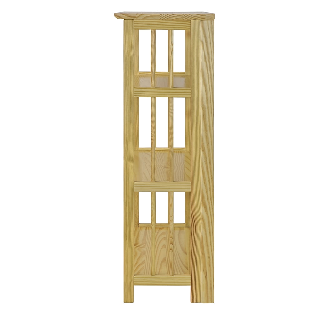 3-Shelf Folding Stackable Bookcase 27.5" Wide-Natu