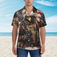 thumbnail image 2 of Sikiie Bald Eagle Soldier Print Men's Hawaiian Shirt, Summer Beach Button Pocket Short Sleeve T-Shirt,X-Large, 2 of 7