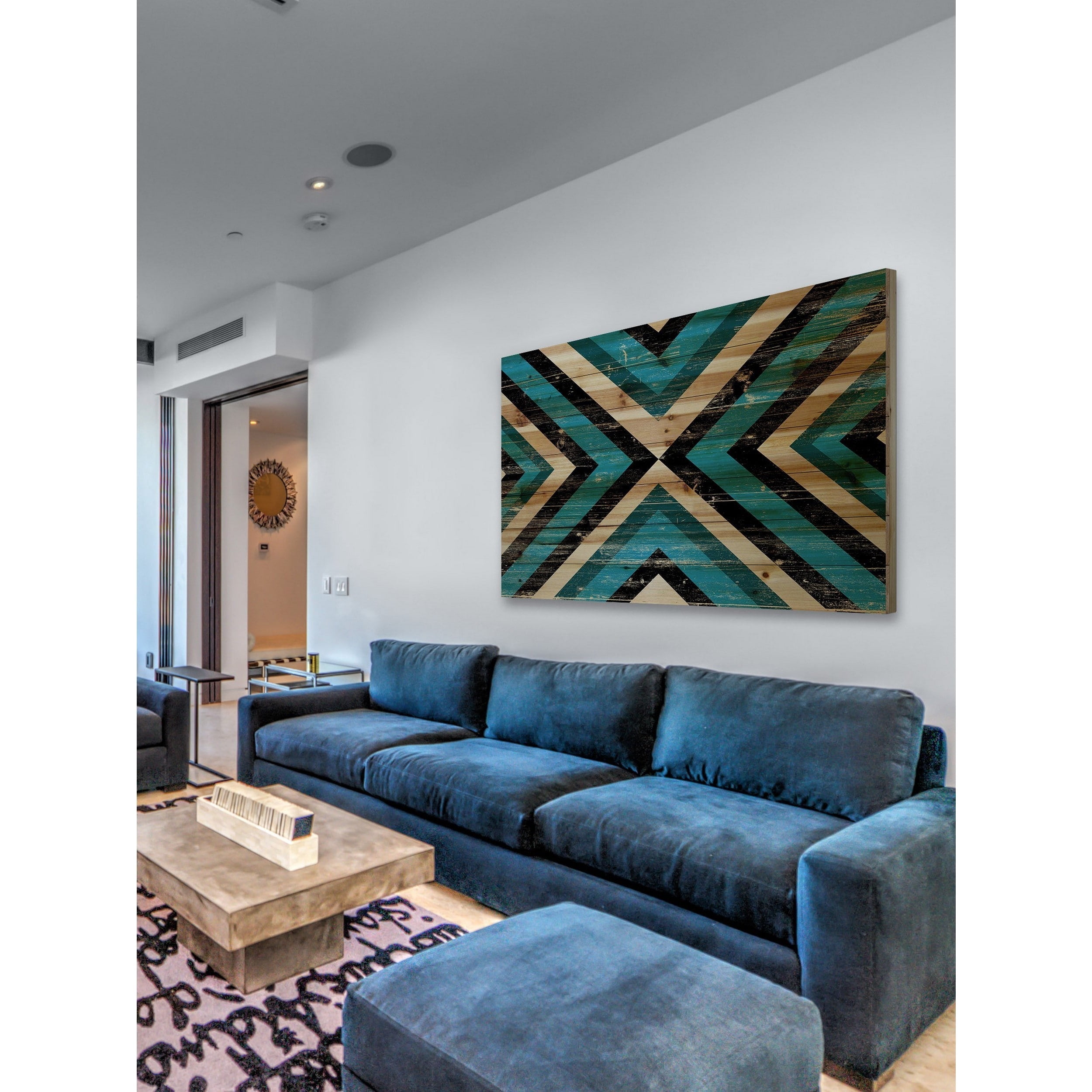 "Meet in Middle" Painting Print on Natural Pine Wood