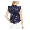 thumbnail image 2 of maison Jules Womens Polka Dot Pullover Blouse, Blue, XX-Small, 2 of 2