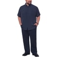 thumbnail image 2 of INSPIRE CHIC Men's Big & Tall with Chest Pocket Button Down Short Sleeve Business Shirts 2XL Dark Blue, 2 of 5