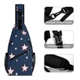 thumbnail image 3 of Full Print Chest Bag 8×15in Outer Large Bag On Both Sides Of Mesh Bag Inside Pocket Design Sponge Pad Shoulder Strap Independence Day Theme Star (12), 3 of 8