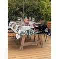 thumbnail image 2 of Outdoor Tablecloth with Umbrella Hole and Zipper, Black Christmas Rectangle Table Cloth 60x84 Inch Waterproof Tablecloth, Snowman Xmas Tree Snowflake Winter Picnic Table Cover for Patio Camping, 2 of 7