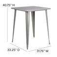 thumbnail image 6 of Flash Furniture Commercial Grade 31.5" Square Silver Metal Indoor-Outdoor Bar Height Table, 6 of 9