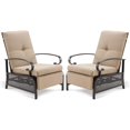 thumbnail image 5 of AECOJOY Adjustable Patio Reclining Lounge Chair with Cushions Set of 2-Beige, 5 of 9
