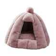 thumbnail image 2 of Tienda de campaña para mascotas, cama cueva semicerrada, nido para gatos, autocalentable, lavable, para perros y rosa, 2 of 7