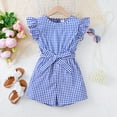 thumbnail image 2 of Big Girls Clothes 9Y Girls Bodysuit 10Y Girls Sleeveless Round Neckline Plaid Jumpsuit Blue, 2 of 7