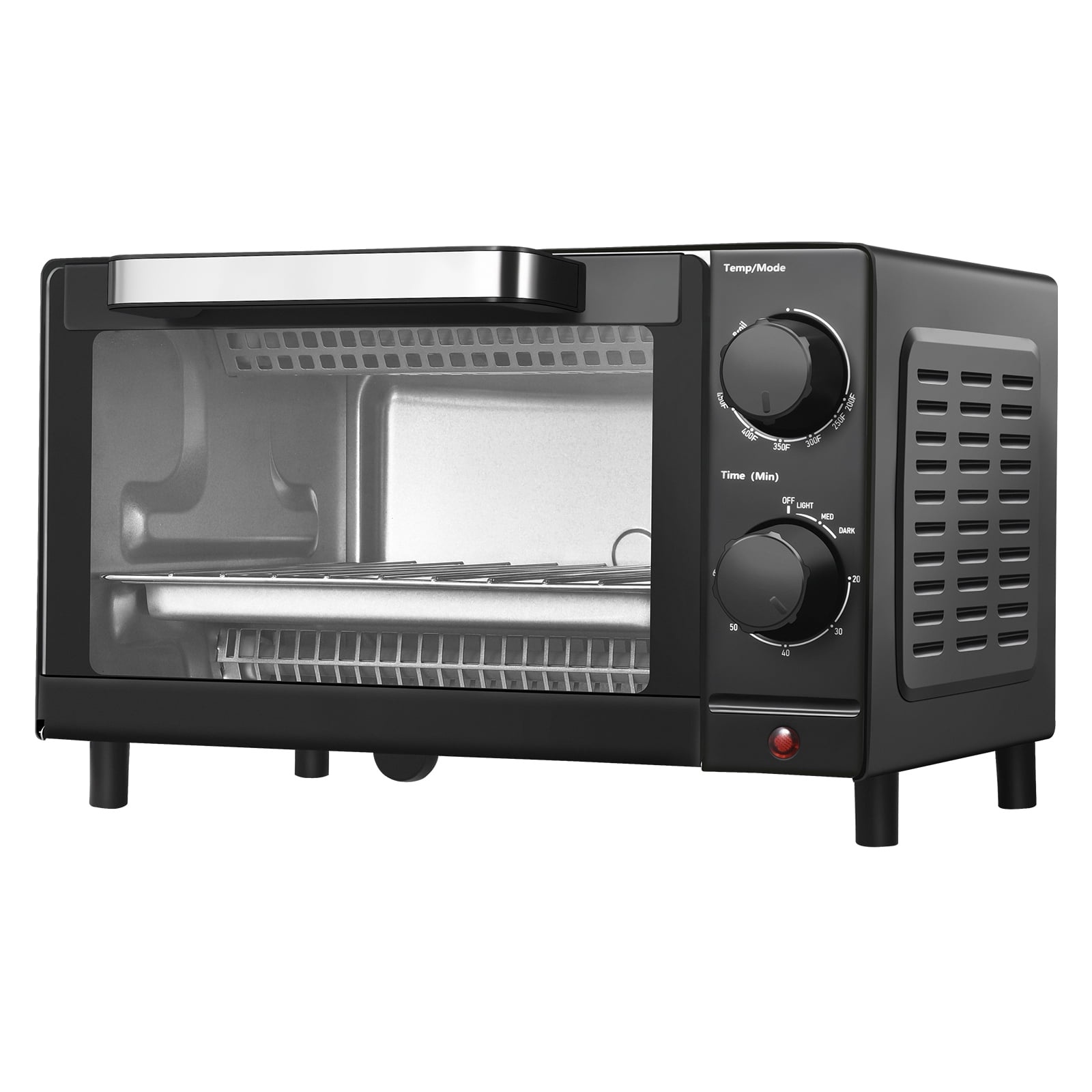 800-Watts Electric Black Toaster Oven 3 Cooking Modes 30 Min Timer Crumb  Tray, Tempered Glass Door in 2023