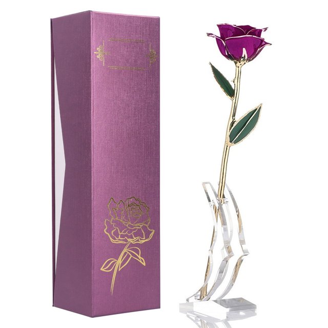Rosa Real Chapada En Oro, Larga Duración, Buena Estabilidad, Rosa Bañada En Oro Para Decoraciones Para Regalo Para Colección OTVIAP 24K Gold‑Plated Rose