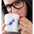 thumbnail image 2 of 3drose, Trumpet Abstract with Spikes Blue, 11oz Two-tone Red Mug, 2 of 6