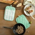 thumbnail image 2 of Martha Stewart Daisy Stripe Pot Holder Set 2-Pack, Green, 7"x10", 2 of 8