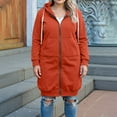 thumbnail image 4 of Women Plus Size Zip Up Hoodies Long Sleeve Tunic Sweatshirt Long Fleece Hoodie Jacket with Pockets Saffron 3XL, 4 of 4