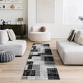 thumbnail image 3 of L'Baiet Verena Geometric Area Rug Black Grey 2' x 6' Runner Throw Rugs Carpet for Living Room, Bedroom, Dining Table, Office, Hallway, Foyer | Neutral Colorful Modern Abstract Home Decor, 3 of 7