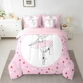 thumbnail image 2 of Erosebridal Cartoon Ballet Bedding Queen Size,Kawaii Stars Comforter Sets with Sheets,Dance Theme Bedding Sets Queen Size,Breathable Princess Room Decorative,Reversible,7 Pieces, 2 of 6