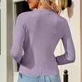 thumbnail image 2 of Duoif Cardigan Sweaters for Women, Women's Cardigans Knit Long Sleeve V Neck Button down Lightweight Ladies Fashion 2025 Summer Casual Open Front Cardigan Womens Sweaters Purple, 2 of 6