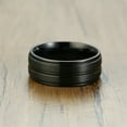 thumbnail image 5 of Basic Mens 8MM Black Wedding Rings Thin Line Stainless Steel Bands Gifts for Him, 5 of 5