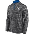 thumbnail image 2 of Men's Fanatics Charcoal Kansas City Royals Getting Faster Space-Dye Quarter-Zip Top, 2 of 3