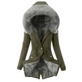 thumbnail image 2 of Lilgiuy Ladies Lining Coat Womens Winter Warm Thick Long Jacket Hooded Overcoat, 2 of 5