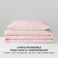 thumbnail image 4 of The Sheet Lab Reversible Box Stitch Comforter Set, 2-Piece Twin/Twin XL – Light Pink/White, 4 of 9