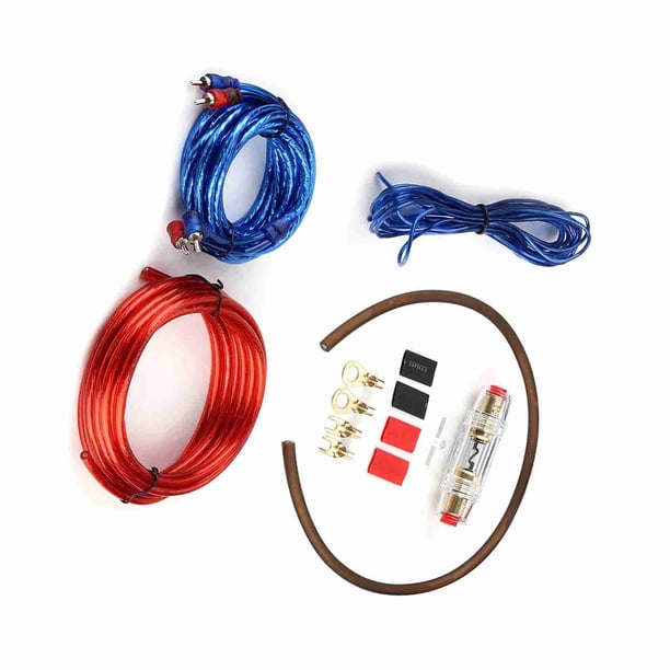 Kit De Alambre De Amplificador De Automóvil, Audio De Automóvil Subwoofer Amplificador Amplificador De Altavoces Kit De Cable De Alambre De Altavo Con Línea De Audio R CA