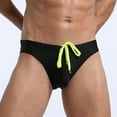 thumbnail image 4 of Hicidod Mens Swim Thong Sexy Swimwear Bikini Swimsuit Swimming Briefs Light Thin String Swim Trunks with Drawstring, 4 of 6