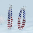 thumbnail image 4 of Crystal Hoop Earrings For Women American Flag Colors Inside Out Silver Plated Earring Jewelry Gift, 4 of 5
