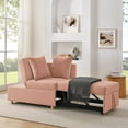 thumbnail image 4 of Leumius Sleeper Sofa Chair Bed 3 in 1 Convertible Bed Chair with Adjustable Backrest Linen Sleeper Chair Pull-Out Sofa Bed for Small Spaces,Living Room,Pink, 4 of 7