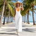 thumbnail image 4 of Women Wide Leg Overalls Adjustable Strap Casual Cargo Jumpsuit Loose Fit Romper with Pockets Breathable Lightweight Summer One Piece Versatile Daily Wear, 4 of 6