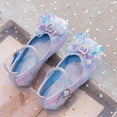 thumbnail image 5 of Gyujnb Girls' Sparkle Sequin Bow Formal Party Shoes Adjustable Strap Comfortable Low Heel Wedding Footwear, Closed Toe,6-7 Years, 5 of 9