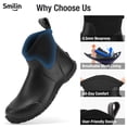 thumbnail image 6 of Men's Waterproof Ankle Rain Boots, Slip-Resistant Rubber Garden Shoes, Rubber Neoprene Finish Mud Boots, Black, Size 10, 6 of 8