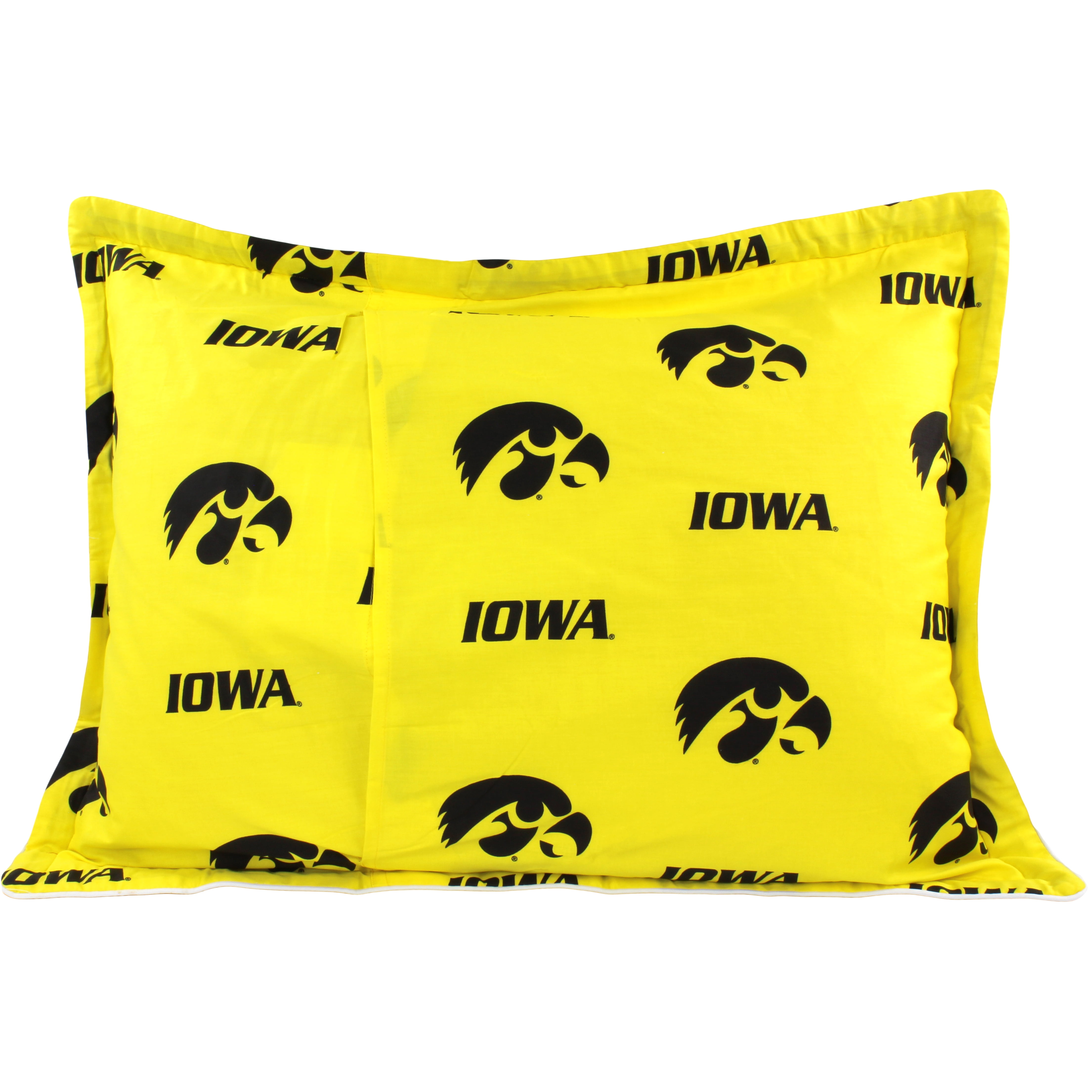 Iowa Hawkeyes 3 Pc Reversible Cotton Comforter Set, 1 Comforter, 2 Shams, King