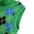 thumbnail image 5 of Kiapeise Woman´s Retro Knitted Bare Midriff Waistcoat, Diamond Pattern Ribbing Elastic Slim V-neck Sleeveless Sweater, Daily Life, 5 of 8
