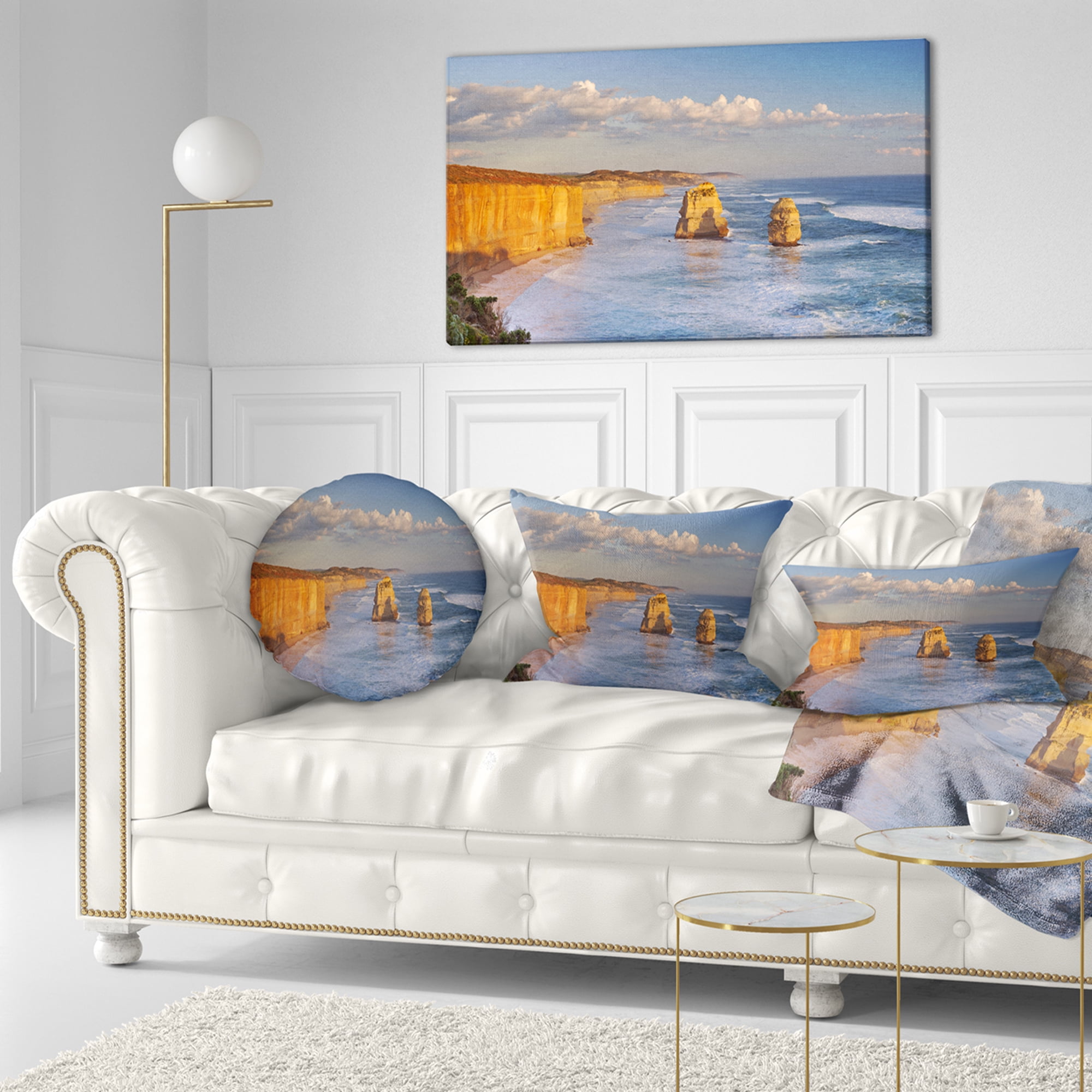 Designart 12" x 20" Multi-color Polyester Throw Pillow