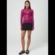 thumbnail image 4 of Camisetas de Larga Transparentes para Mujer, de Transparente, Ajustadas, con Ribete Festoneado, Blusas y Conjuntos Superiores Rosa Roja M, 4 of 9