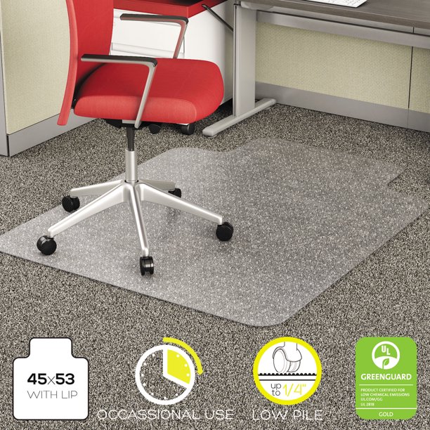 Deflecto EconoMat 45 x 53 Chair Mat for Low Pile Carpet, Rectangular