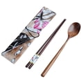 thumbnail image 1 of N01# Japanese Vintage Wooden Chopsticks Spoon Tableware 2Pcs Set New Gift Tableware, 1 of 2