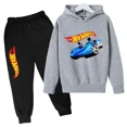 thumbnail image 3 of Conjuntos de ropa deportiva para niños de Hot Wheels, primavera y otoño, de 3 a 12 años, 2 piezas, sudadera con capucha y pantalones, 3 of 5